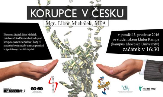Přednáška projektu Mládež kraji - Korupce v Česku