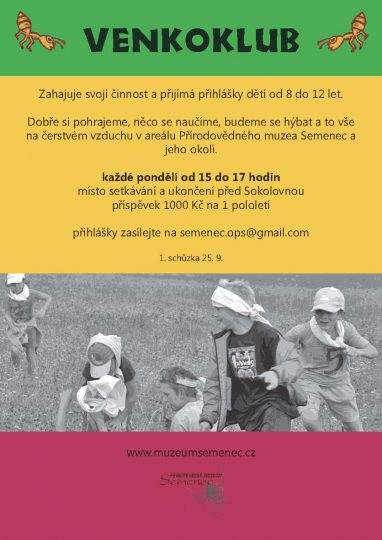 Semenec o.p.s. - pozvání na vycházku 23.9.2017 Za mravenci a do VENKOKLUBU