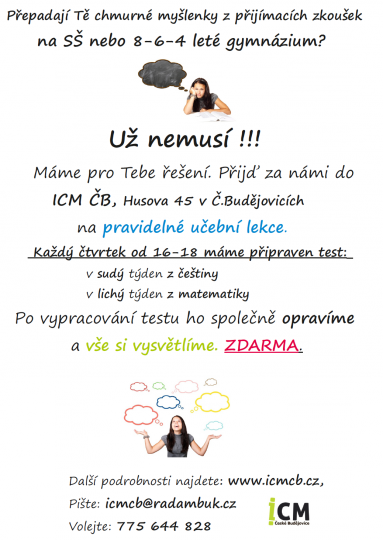 DOUČKO – Přípravné kurzy na přijímací zkoušky na SŠ nebo 8-6-4 letá gymnázia- zdarma!!!